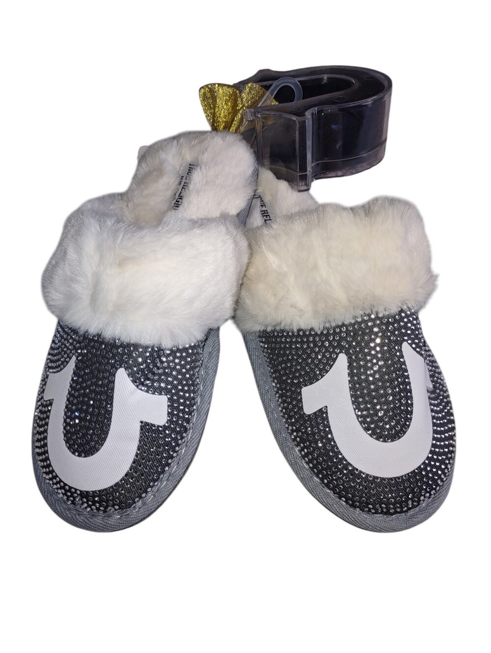 True Religion Small(5-6) Rhinestone Slippers